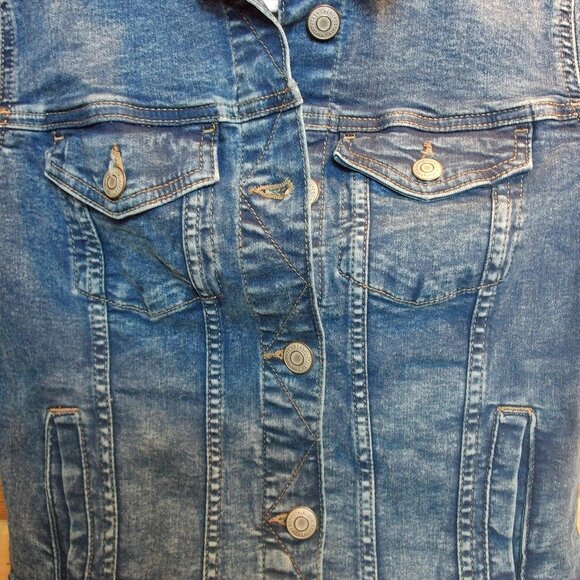 NWTS Aeropostale Blue Denim Jacket | Classic Button Front Jean Jacket SZ S - Picture 2 of 5